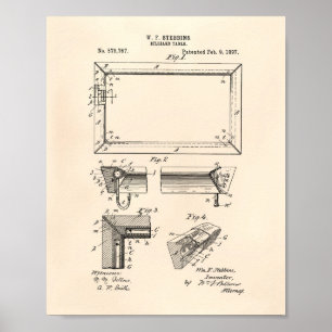 Billiardtabel 1897 Kunst voor octrooien - oude poo Poster