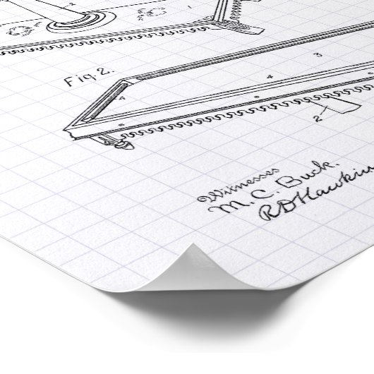 Billiardtabel 1900 Kunststof - Lijnboompeper Poster (Hoek)