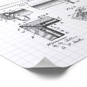 Billiardtafel 1897 Kunstkunst met octrooi - Lijnen Poster (Hoek)