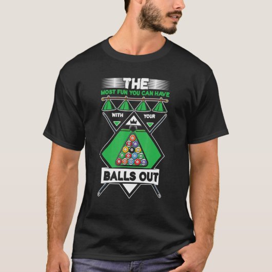 Billiardtafel Billiards rackspeler Snooker Pool T-shirt (Voorkant)