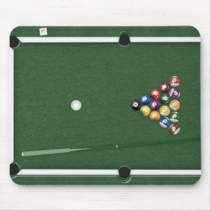billiardtafel met poolballen muismat