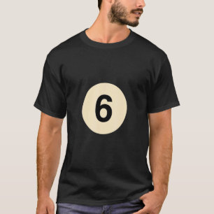 Billiardvermomming als bal nr. 6 groepenkostuum t-shirt