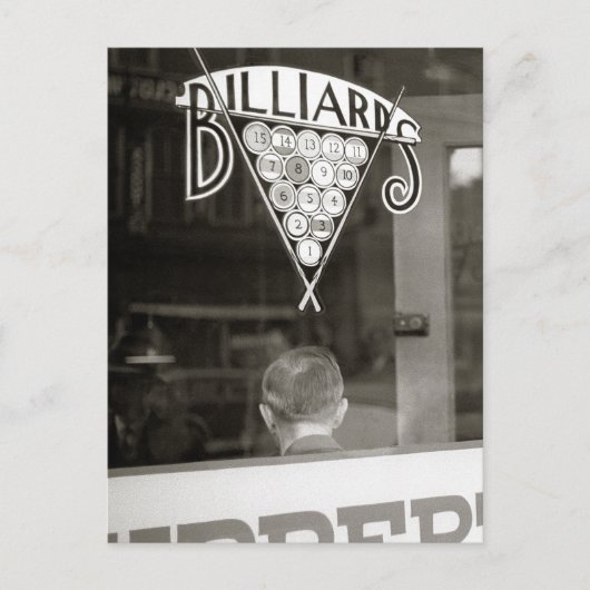 Billiardzaal, 1938 briefkaart (Voorkant)