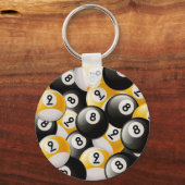 BILLIARTS 8- EN 9-BALLCOLLAGE SLEUTELHANGER (Voorkant)