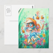 Billie en de bijen briefkaart (Voorkant / Achterkant)