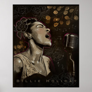Billie Holiday Jazz Singer Poster