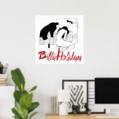 Billie Holiday  jazzillustratie Poster (Thuiskantoor)