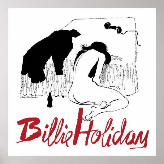 Billie Holiday  jazzillustratie Poster (Voorkant)