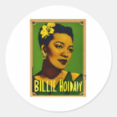 Billie Holiday Ronde Sticker (Voorkant)