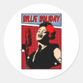 Billie Holiday Ronde Sticker (Voorkant)