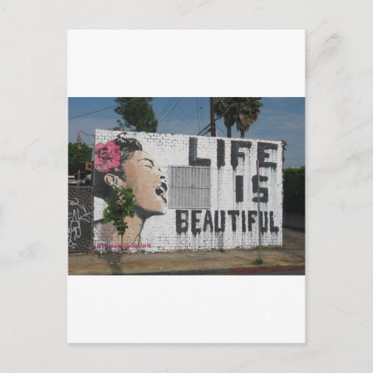 Billie Holiday Street Art Briefkaart (Voorkant)