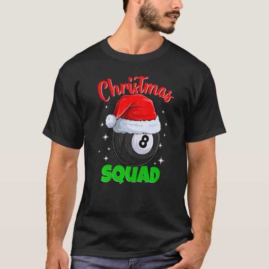 Billieten 8 Ball-kerstvierkant pool Balls Billia T-shirt (Voorkant)
