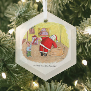 Billige Speelgoed zeshoekige glazen kerstbal Glas Ornament