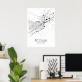 Billings Map - Montana - City Map Poster (Thuiskantoor)