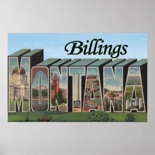Billings, Montana - Grote Letter-scènes Poster (Voorkant)