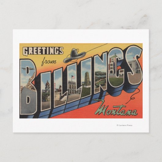 Billings, Montana - Grote Letterscènes 2 Briefkaart (Voorkant)