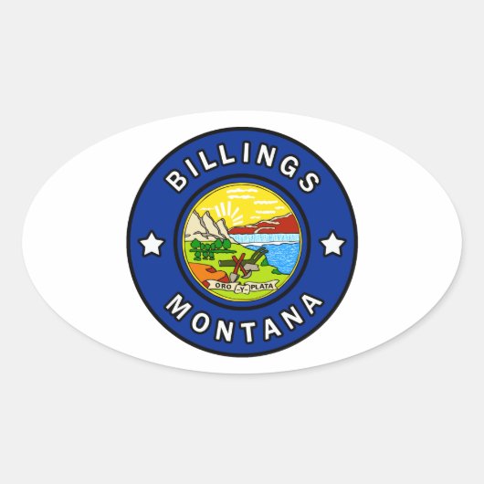 Billings Montana Ovale Sticker (Voorkant)
