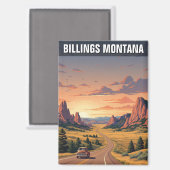 Billings Montana Reizen Magneet (Voorkant / Achterkant)