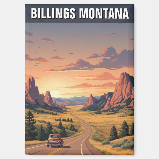 Billings Montana Reizen Magneet (Voorkant)