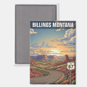 Billings Montana Reizen Magneet (Voorkant / Achterkant)
