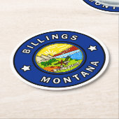 Billings Montana Ronde Kartonnen Onderzetter (Gebogen)