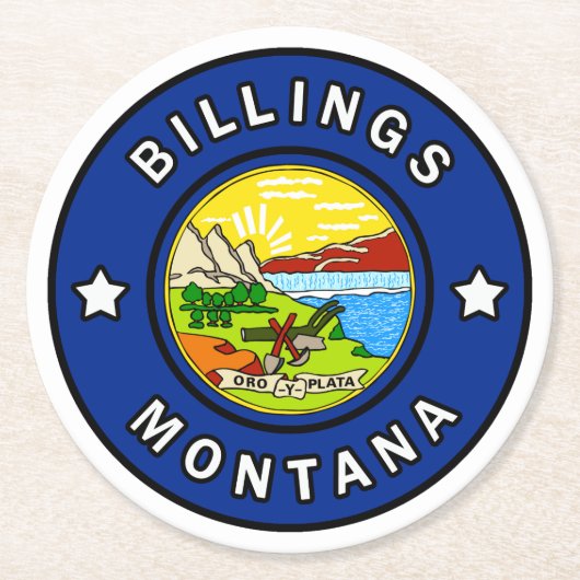 Billings Montana Ronde Kartonnen Onderzetter (Voorkant)