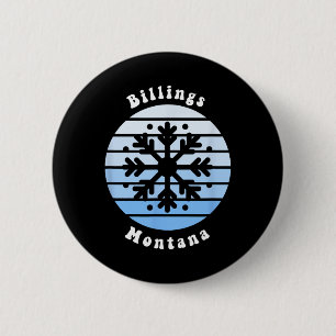 Billings Montana Sneeuwvlok Kerstmis Winter Souven Ronde Button 5,7 Cm