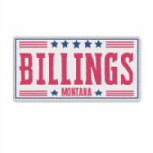 BILLINGS MONTANA Stars & Stripes Sticker (Voorkant)