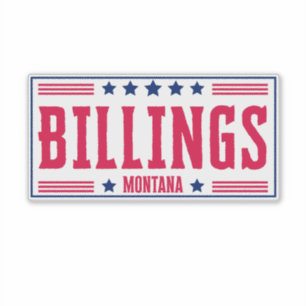 BILLINGS MONTANA Stars & Stripes Sticker