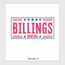 BILLINGS MONTANA Stars & Stripes Sticker
