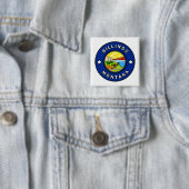 Billings Montana Vierkante Button 5,1 Cm (In situ)