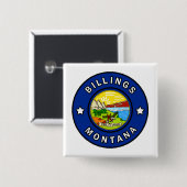 Billings Montana Vierkante Button 5,1 Cm (Voorkant /achterkant)