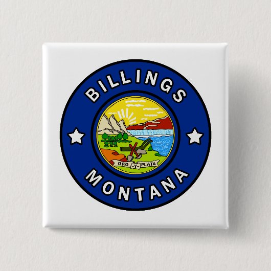 Billings Montana Vierkante Button 5,1 Cm (Voorkant)