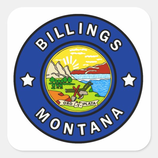 Billings Montana Vierkante Sticker (Voorkant)