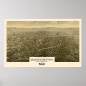 Billings, MT Panorama Map - 1904 Poster (Voorkant)