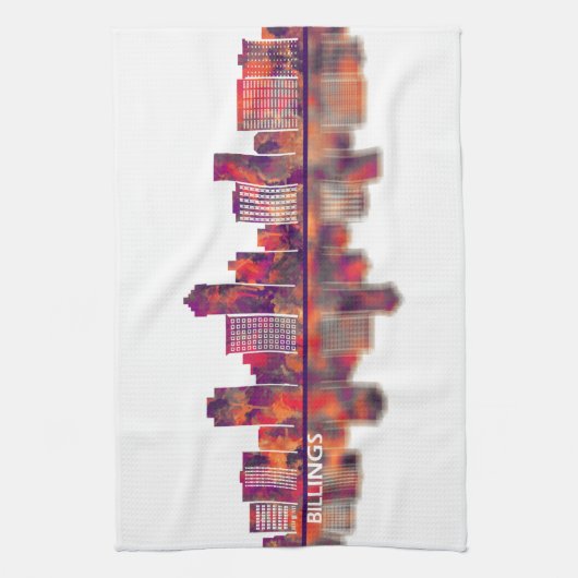 Billings Skyline Theedoek (Verticaal)