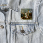 Billingsgate Fish Market Vierkante Button 5,1 Cm (In situ)