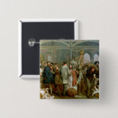 Billingsgate Fish Market Vierkante Button 5,1 Cm (Voorkant /achterkant)