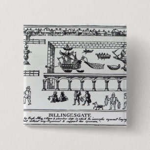 Billingsgate Market Vierkante Button 5,1 Cm