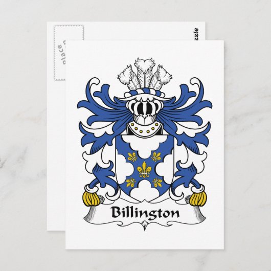 Billington Family Crest Briefkaart (Voorkant / Achterkant)