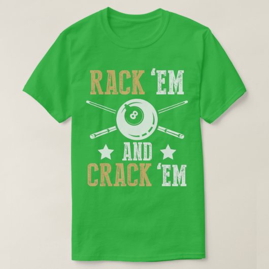 Billitis Pool Player Pool Cue Rack Em Design T-shirt (Design voorkant)