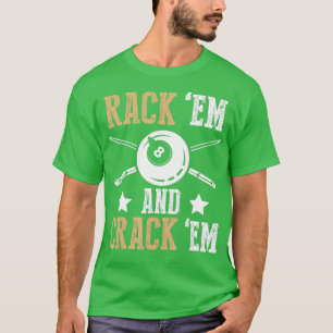Billitis Pool Player Pool Cue Rack Em Design T-shirt