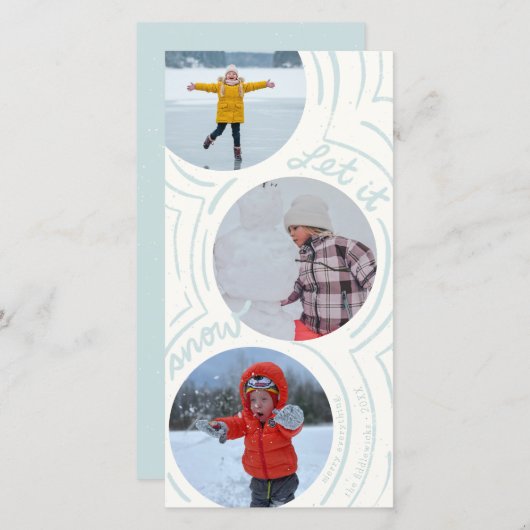 Billowy Snow- Tall Holiday Photo Card (Voorkant / Achterkant)