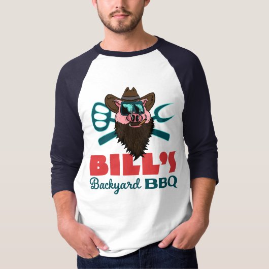 Bill's achtertuin BBQ - Ranglan T-shirt (Voorkant)