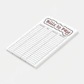 Bills om te betalen post-it® notes (Schuin)