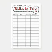 Bills om te betalen post-it® notes (Voorkant)
