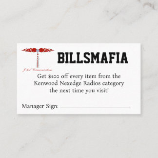 BILLSMAFIA Coupon Visitekaartje