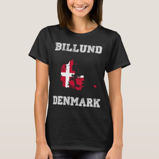 Billund Denmark  Denemarken Vlaggenkaart T-shirt (Voorkant)