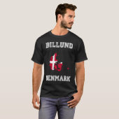 Billund Denmark Vintage Denmark Flag Map T-shirt (Voorkant volledig)