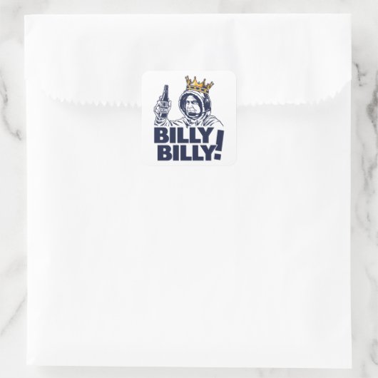 Billy Billy. koning Vierkante Sticker (Tas)